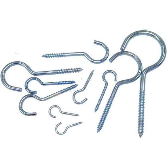 12PCS Blue Color Zinc Plated 3.55 Inch Open Eye Screw Metal Cup Hooks Round End - Picture 7 of 10